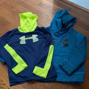 Two Boys Under Armour size 6 top and sweatshirt